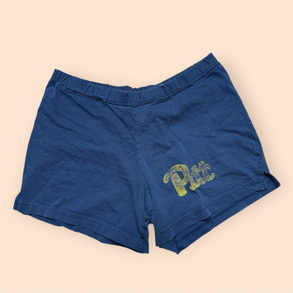 Vintage Pitt Panthers 1990s Distressed Shorts Medium Blue Vtg Pittsburgh 90s
